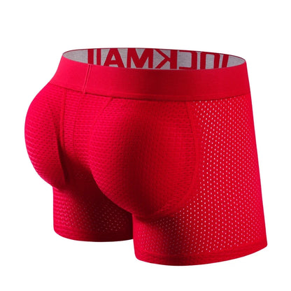 Mesh Mens Padded Underwear Men's Sexy Fashion Ice Silk Mesh Breathable Soft Comfortable Butt Lift Boxer Briefs Underwear