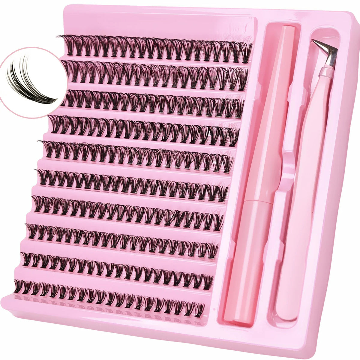 DIY Lash Extension Kit 200pcs Lash Clusters With Bond Lashes Kit Cluster Lashes D Curling False Eyelash Clusters With Tweezers