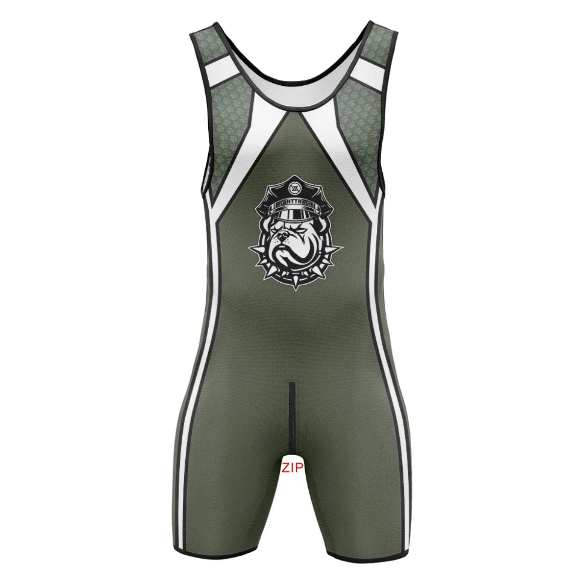 Men's Singlet Zipper Front Back Dog Man Play Bodysuits