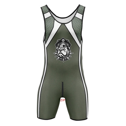 Men's Singlet Zipper Front Back Dog Man Play Bodysuits
