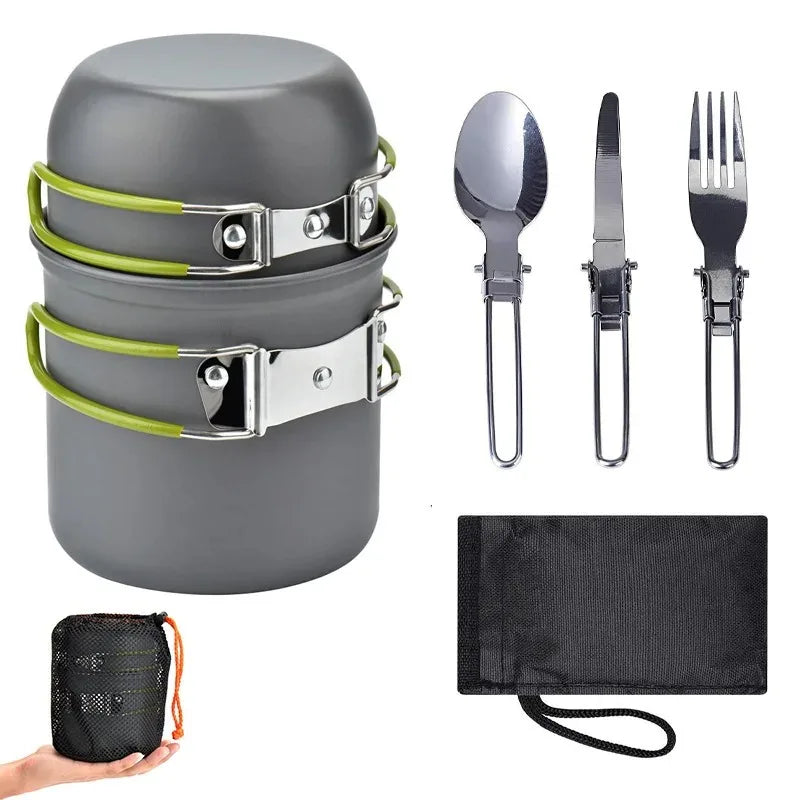 Camping Cookware Set, Outdoor Pan Set, Tourist Dishes, Melon, Kitchen