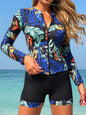 Long Sleeve Zipper Surfing Swimsuit Set