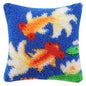 Lighthouse Sailing Latch Hook Set Embroidery Latch Hook Kit Marine Animals Latch Hook Pillow Set Button Pad Package Handmade DIY