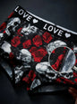 1XL-4XL Women Seamless Panties High-waisted Boyshorts Gothic Skull Soft Breathable Stretch Underwear for Women