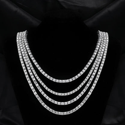 Hip Hop 5MM Tennis Chain Iced Out Bracelet Necklace Men Fashion Silver Color Tennis Jewelry Chains Women 20inch Choker Punk Gift