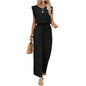Crew Neck Top And Wide Leg Pants Set Fashionable Womens Summer Lounge Set Street Style Matching Outfit Relaxed Fit Vacation Suit