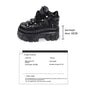 2025 Woman Sneakers New Punk Style Women Shoes Gothic Ankle Rock Boots Lace-up Heel Height Platform Shoes Woman Metal Decor