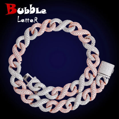 Bubble Letter Number 8 Cuban Link Chain for Men