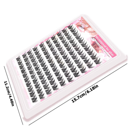 100/120pcs Self-Adhesive Eyelash Cluster Set Doll & Cat Eye Styles, Wispy, Curved, Lightweight, Natural to Glamorous Look