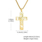 Stainless Steel Cross Necklace Catholicism Jesus Pendant Gold Color Collar Church Prayer Faith Jewelry for Men Women Gift