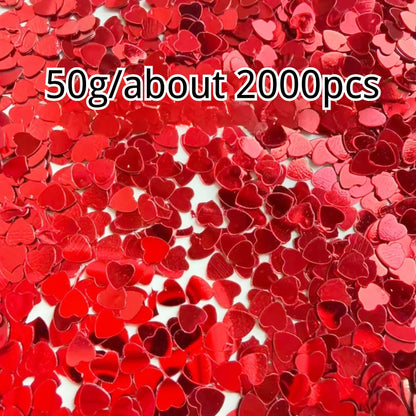 600/1000/2000 Pieces of 0.55 cm Rose Red Heart Shaped Paper Flower - Rose Red Color Perfect for Valentine's Day, Wedding, Birth