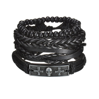 MeMolissa New Fashion Braided Wrap Leather Bracelets for Men High Quality Vintage Charm Wood Beads Ethnic Tribal Wristbands