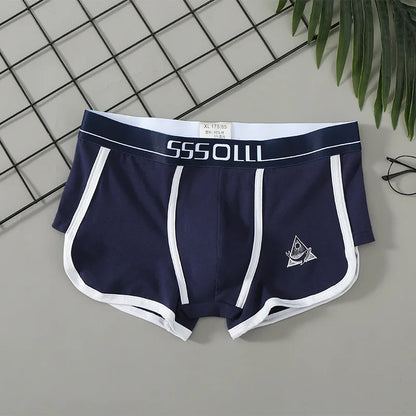 Large Size Men Cotton Underpants Breathable Comfortable Underwear Mid-rise Boxer Shorts Fashion Printed Sexy U Pouch Panties