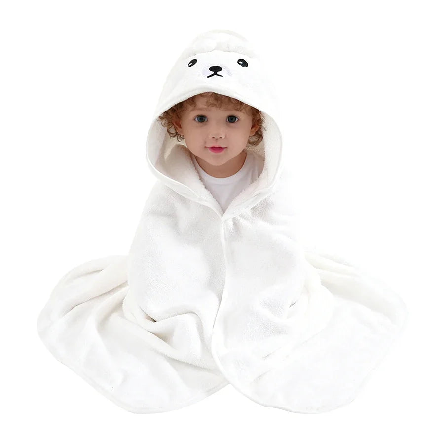 A Soft, Absorbent Baby Bath Towel with Cartoon Design, Thin Summer