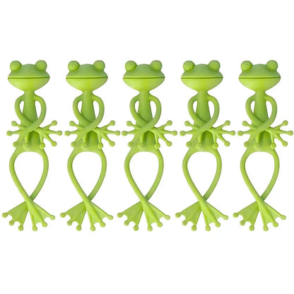 1/3/5pcs Green Frog Shaped Plant Clips DIY Flowers Vines Stem Holder
