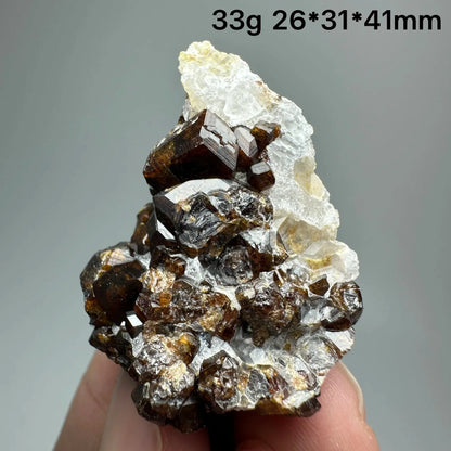 Natural Dark Brown Andradite Garnet Cluster Raw Crystal Mineral Specimen Calcite Matrix Healing Stone Home Decoration