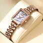 Women's Rectangular Pearl-Effect Dial Watch