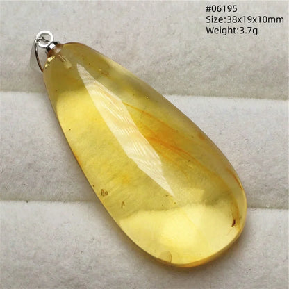 Natural Amber Pendant From Baltic Flower Yellow Amber Water Drop Women Men Jewelry Reiki Stone Women Men AAAAAAA