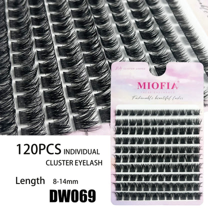 MIOFIA DIY Eyelash Clusters Fluffy Natural Anime Lashes 8-14mm Mixed Length Large capacity 3D Russian Volume Eyelash Extension