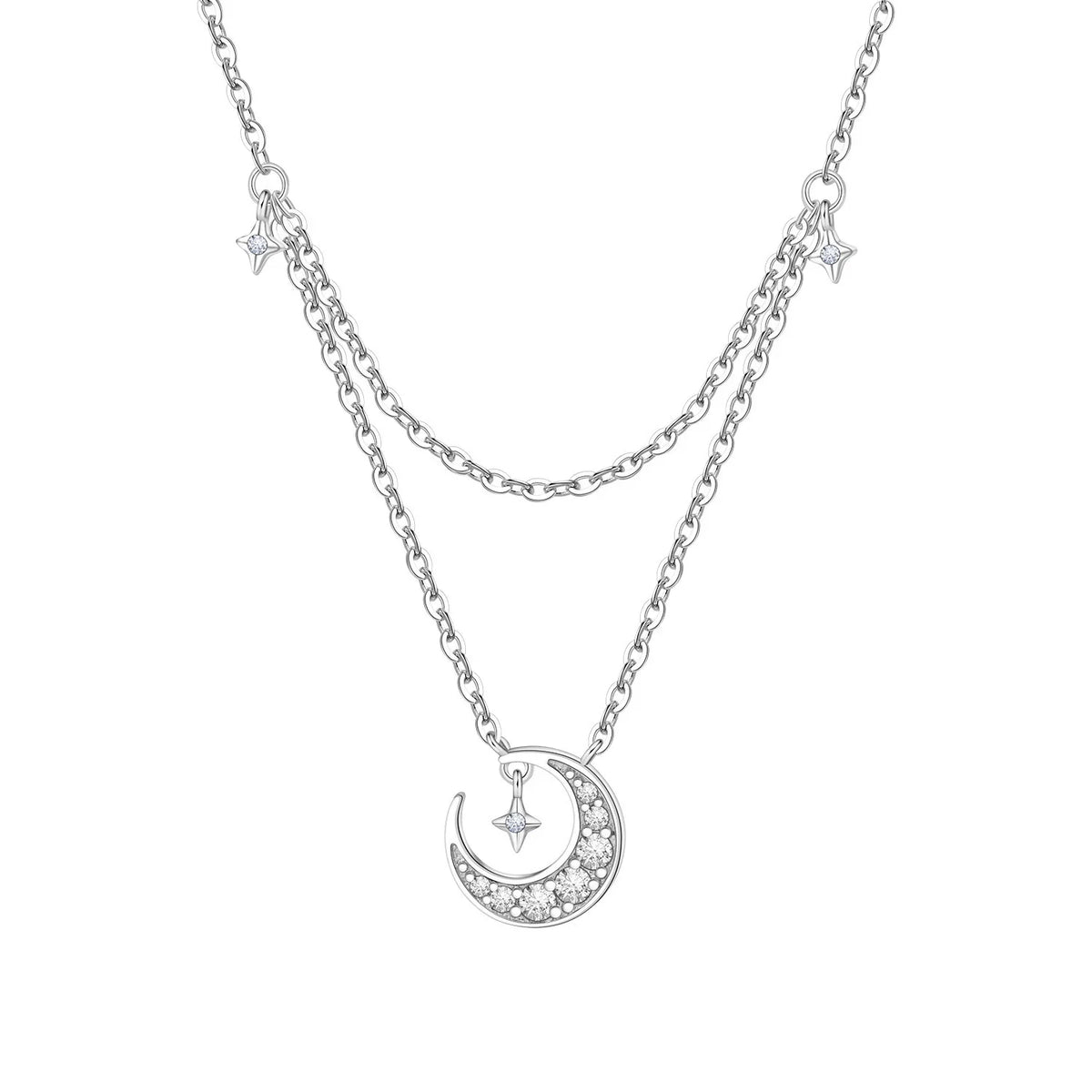 Romantic Pink Crown Heart Pendant Necklace Genuine 925 Sterling Silver Elegant Fine Jewelry for Women Wedding Holiday Presents