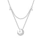 Romantic Pink Crown Heart Pendant Necklace Genuine 925 Sterling Silver Elegant Fine Jewelry for Women Wedding Holiday Presents