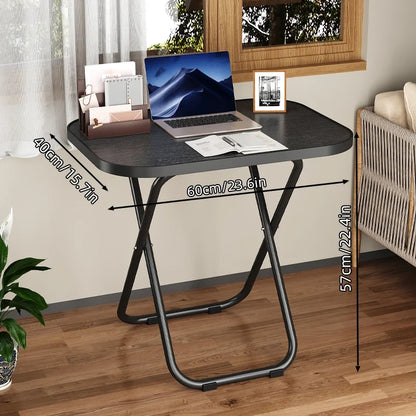 Stable Tray Table With No Assembly Required, TV Dinner Tray For Eating, Foldable Snack Tables For Bed/Sofa/ Living Room