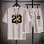 The 2025 summer new men's set features street fashion casual comfort softness breathability and 3D digital pattern printing