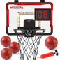 MQUDUO Door Mounted Mini Basketball Hoop Set with 3 Balls, Padded Backboard and Foldable Rim for Dorm Room Basketball Challenge