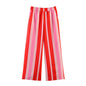KONDALA Chic Women Striped Casual Suit Single Breasted Straight Shirt+Elastic Waist Long Pants Fashion 2026 Elegant Mujer Suit