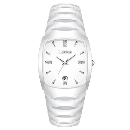 Women's Tonneau Crystal Marker Bracelet Watch