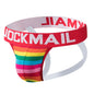 Sexy Men Underwear Brief Underpants Rainbow Stripes Gay Men's Jockstrap Bikini Slip Men's Tanga String Thong Breathable Cotton