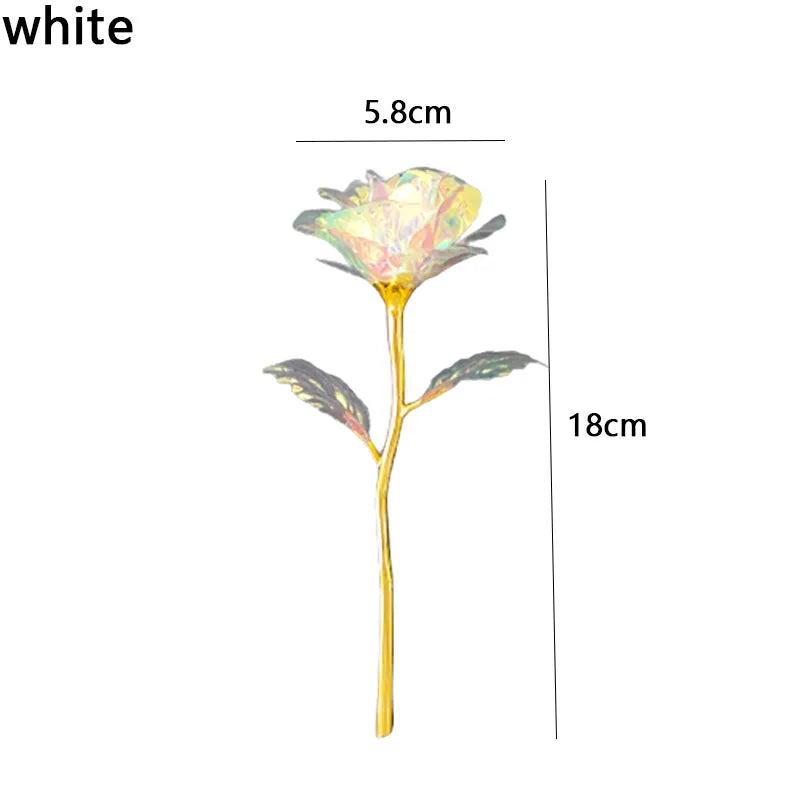 Valentine's Day Creative Gift 24K Foil Plated Rose Gold Rose Lasts Forever Love Wedding Decor Lover Lighting Roses Creative Gift