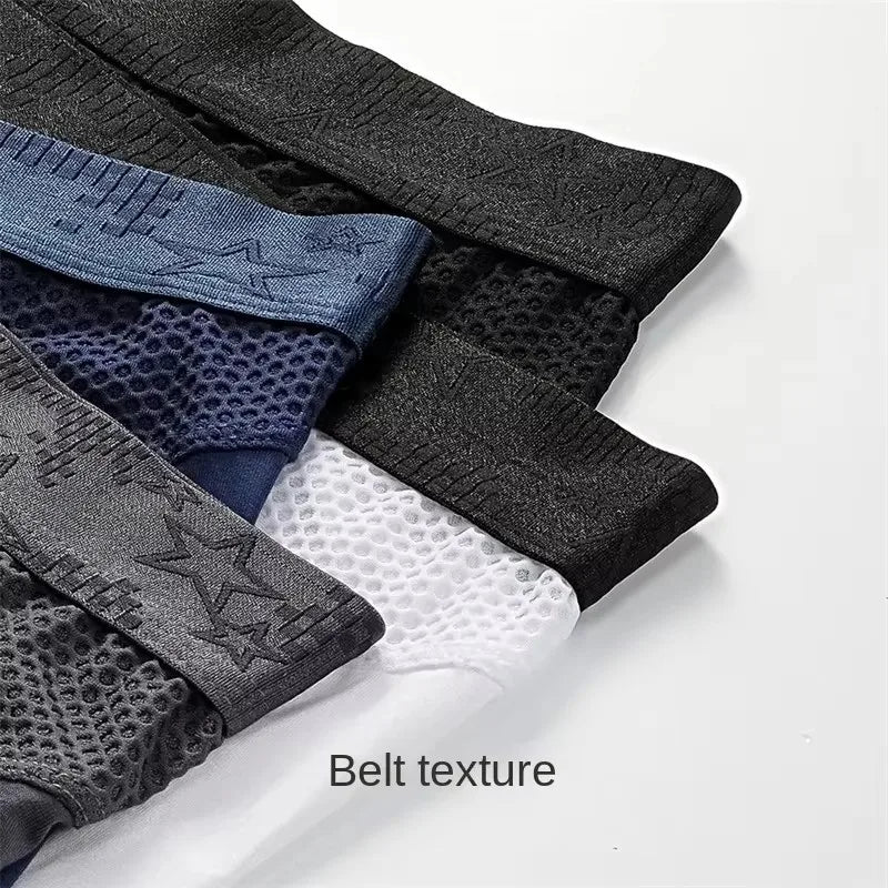 Men's Long Boxer Underwear Man Sexy U Convex Mesh Breathable Panties Extended Wear-Resistant Legs Men Boxershorts Plus Size 6XL