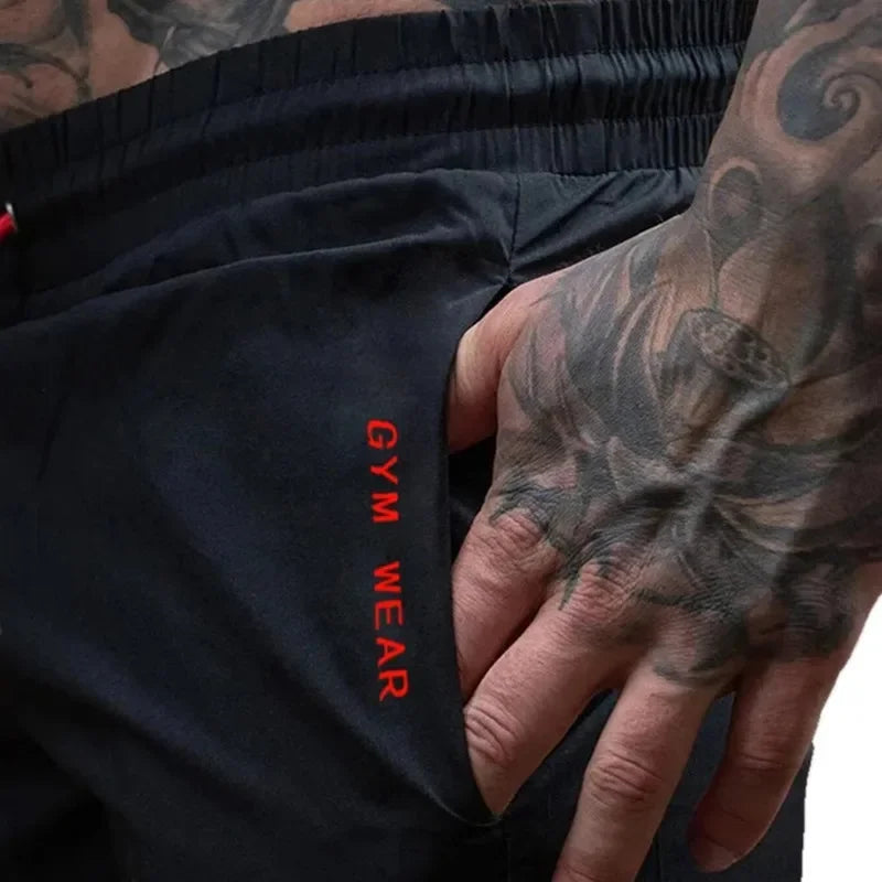 2024 Summer Gym Fitness Men's Shorts Woven sweatpants Thin Fashion Men Marathon Running Shorts Sports Breathable Training Pants