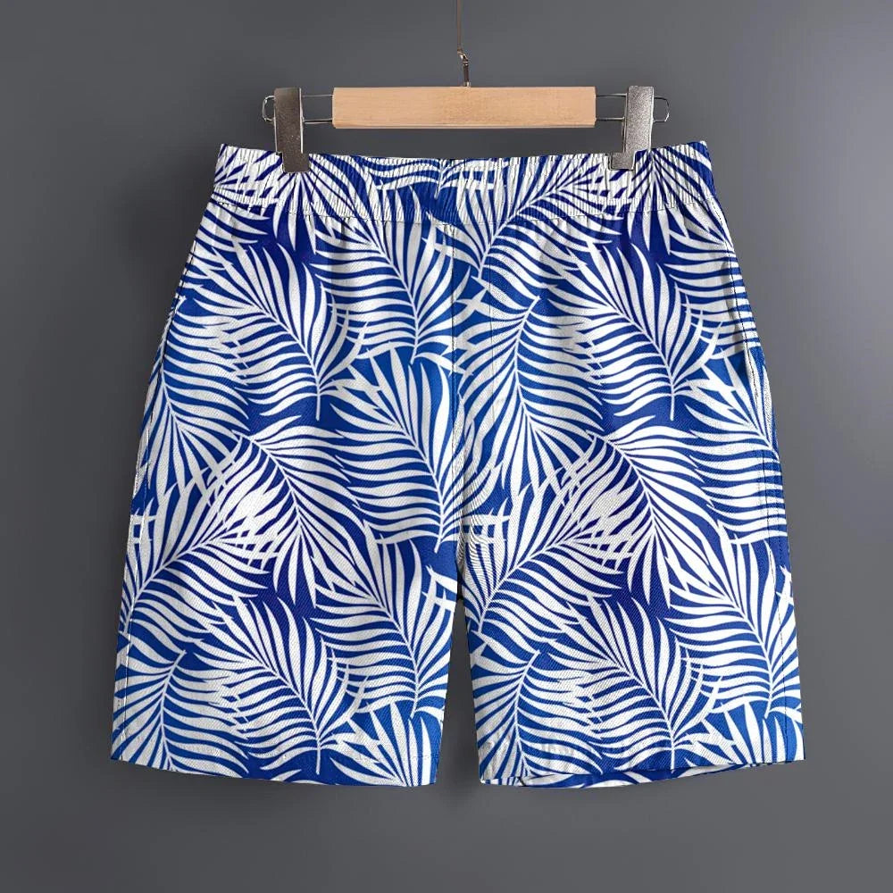 Men's Hawaiian 3D Plant Summer Pattern Beach Shorts Quick Dry Outdoor Casual Sports Shorts Fashion Men's Shorts