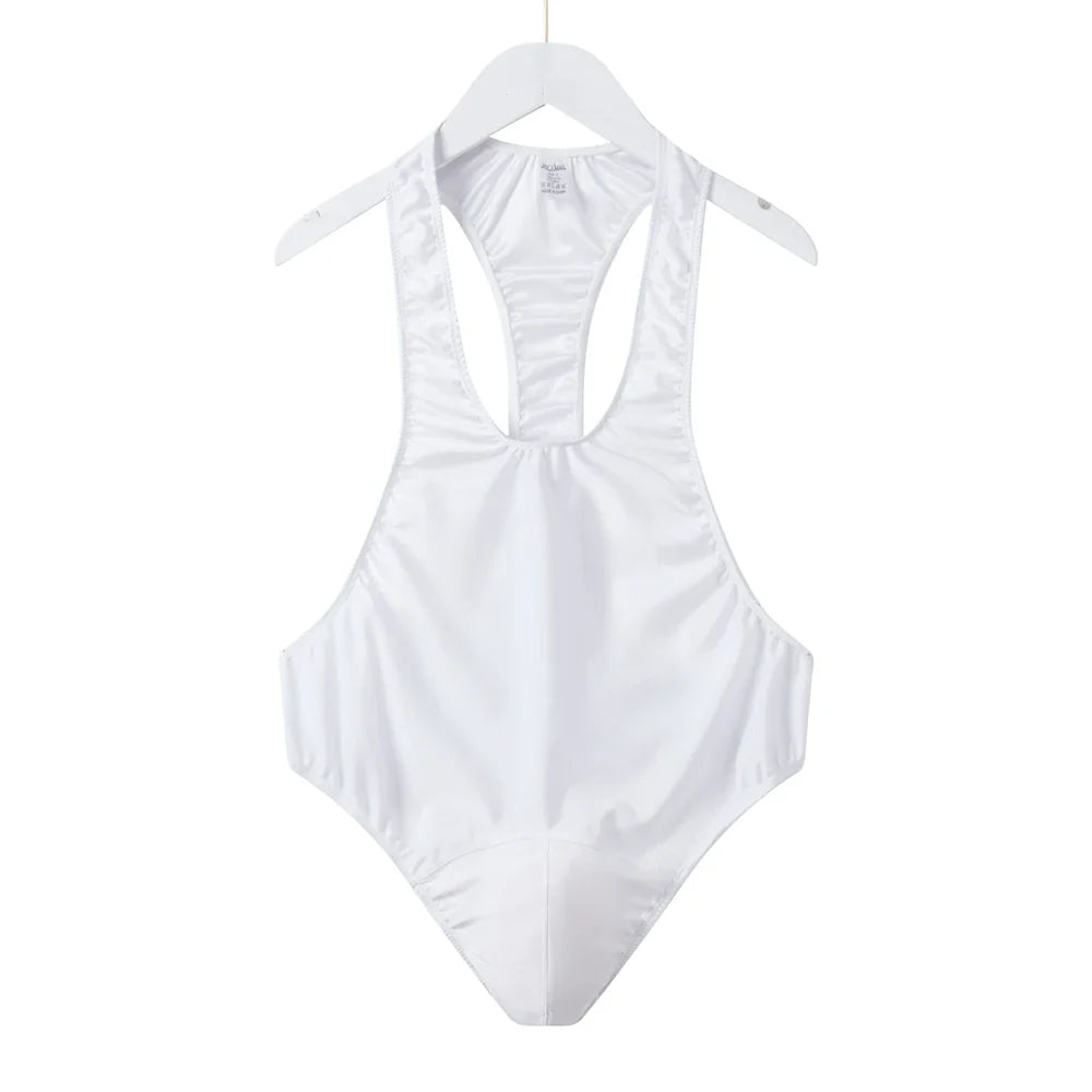 Men Sexy Leotard Underwear Bodysuit Strap Thong Elastic Bondage Jockstrap Harness Halter Neck One-Piece Costume  gay underwear