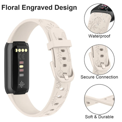 Fitbit Luxe Floral Engraved Band, Soft TPU