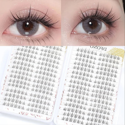 384 Sunflower DIY Eyelash Extension Kit - Large Capacity, Natural C-Shape Cluster 9-11mm, Lightweight Cartoon Style