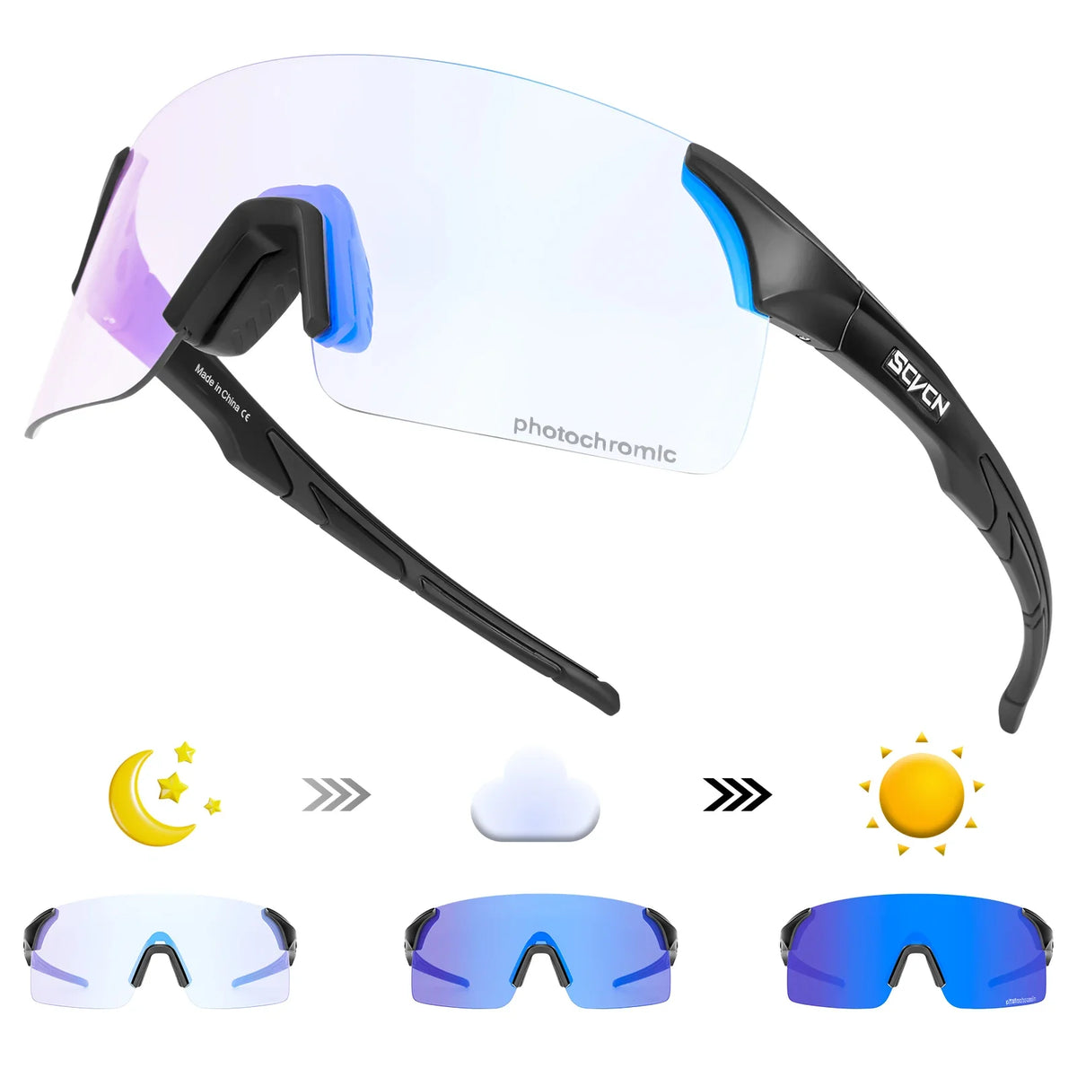 Photochromic UV400 Cycling Sunglasses for Sports