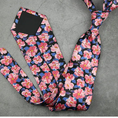 Fashion 8CM Wdith Elegant Neckties Vintage Retro Flower Printed Ties For Adult Mens Casual Daily Neckwear Wedding Party Cravate