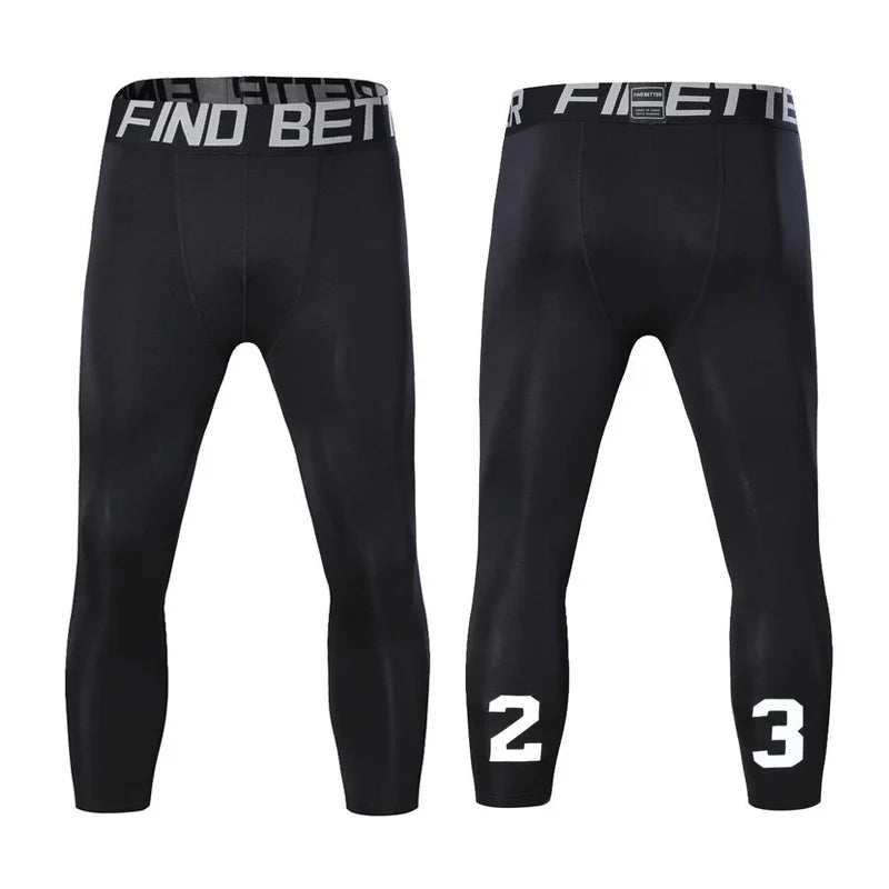 Sports Fitness Pants Men Gym Shorts Workout Tights