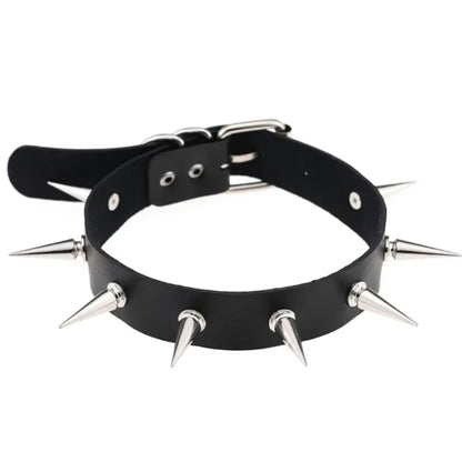 Pink Harajuku Gothic Spike Rivet Star Necklaces Collares Hip Hop Rock Black Bowknot PU Lace Leather Sexy Y2K Girl Choker Jewelry