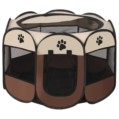 Foldable Pet Tent Kennel Cat Delivery Room Octagonal Fence Puppy Shelter Detachable Summer Pet Tent Outdoor Cat Cage Dog Fences
