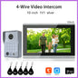 ANJIELO 4-Wire Video Intercom System with 10-inch Touch Screen 5-in-1 Unlock Tuya Smart APP Control IP65 Waterproof Night Vision