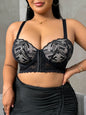 Front Buckle plus size Brassiere Embroidered Lace Splicing Push up Bra for women Thin cup Comfortable sexy bras