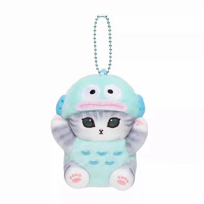 Kawaii Frog & Kitty Plush Keychain