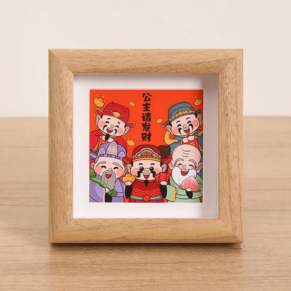10*10cm Picture Frame Natural Woodgrain Wall Hanging Large Picture Frame for Photos Posters Art Prints（random Style）