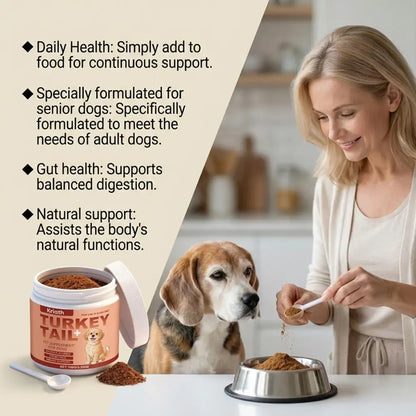 Tarkey Tail Pet Supplement For Dogs Bacon Flavored Probiotics Immune Support Elderly Dog Maintenance Joint Intestinal Skin Care