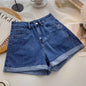 High Waist Wide Leg Casual Jeans Shorts Women's Summer Fashion Slimming A-Line Shorts Blue Denim High Waist Loose Cover Hip