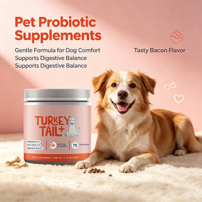Dog Probiotic Powder Bacon Flavor Support Gut Health Immune Boost Pet Daily Dietary Supplement for Dogs Pet Health Care